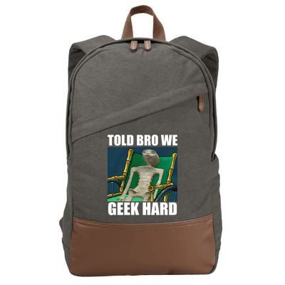 Alien Told Bro We Geek Hard Cotton Canvas Backpack