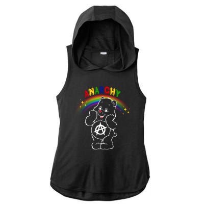 Anarchy Teddy Bear Ladies PosiCharge Tri-Blend Wicking Draft Hoodie Tank