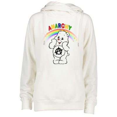 Anarchy Teddy Bear Womens Funnel Neck Pullover Hood