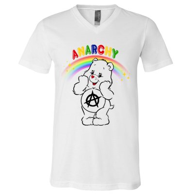 Anarchy Teddy Bear V-Neck T-Shirt
