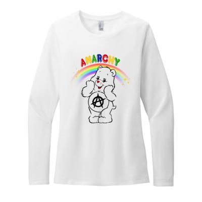 Anarchy Teddy Bear Womens CVC Long Sleeve Shirt