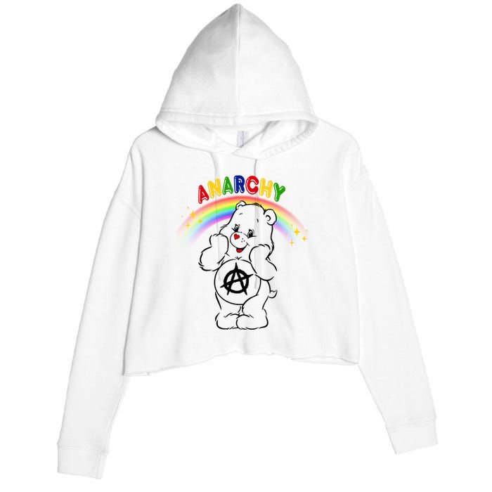 Anarchy Teddy Bear Crop Fleece Hoodie