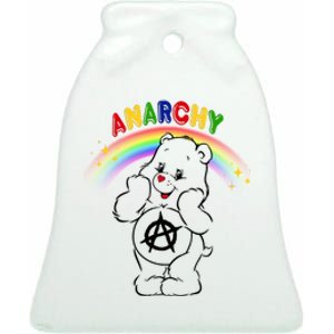 Anarchy Teddy Bear Ceramic Bell Ornament