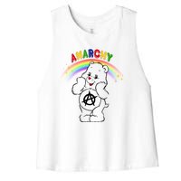 Anarchy Teddy Bear Women's Racerback Cropped Tank