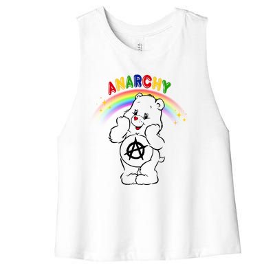 Anarchy Teddy Bear Women's Racerback Cropped Tank