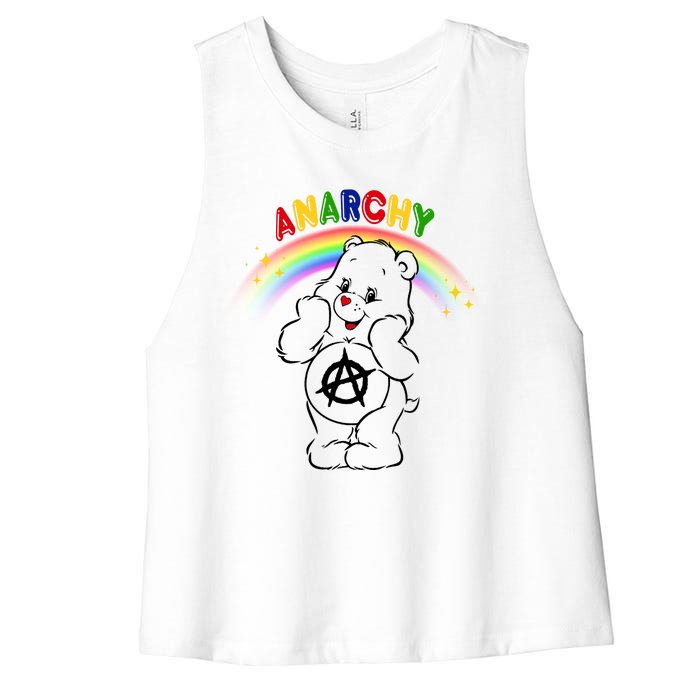 Anarchy Teddy Bear Women's Racerback Cropped Tank