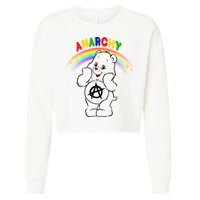 Anarchy Teddy Bear Cropped Pullover Crew