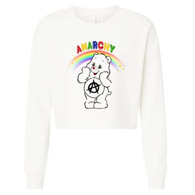 Anarchy Teddy Bear Cropped Pullover Crew