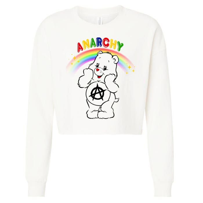 Anarchy Teddy Bear Cropped Pullover Crew