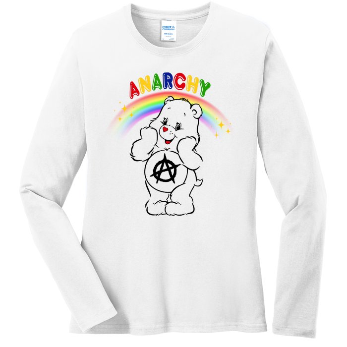 Anarchy Teddy Bear Ladies Long Sleeve Shirt