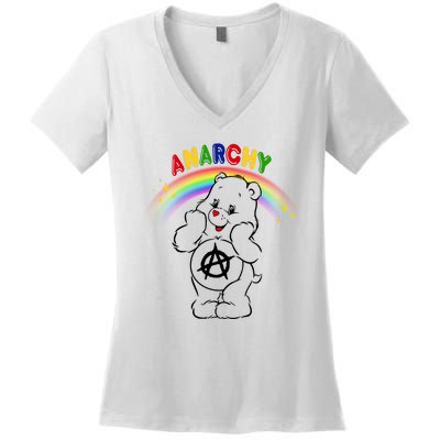 Anarchy Teddy Bear Women's V-Neck T-Shirt