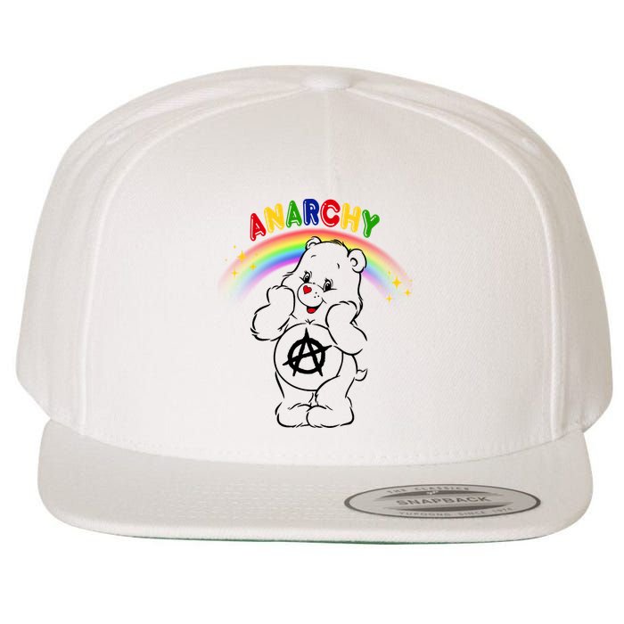 Anarchy Teddy Bear Wool Snapback Cap
