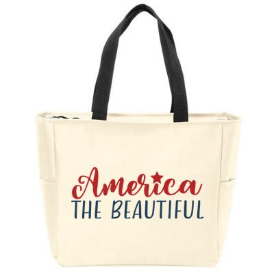 America The Beautiful 4th Of July Zip Tote Bag