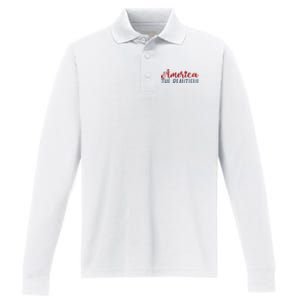 America The Beautiful 4th Of July Performance Long Sleeve Polo