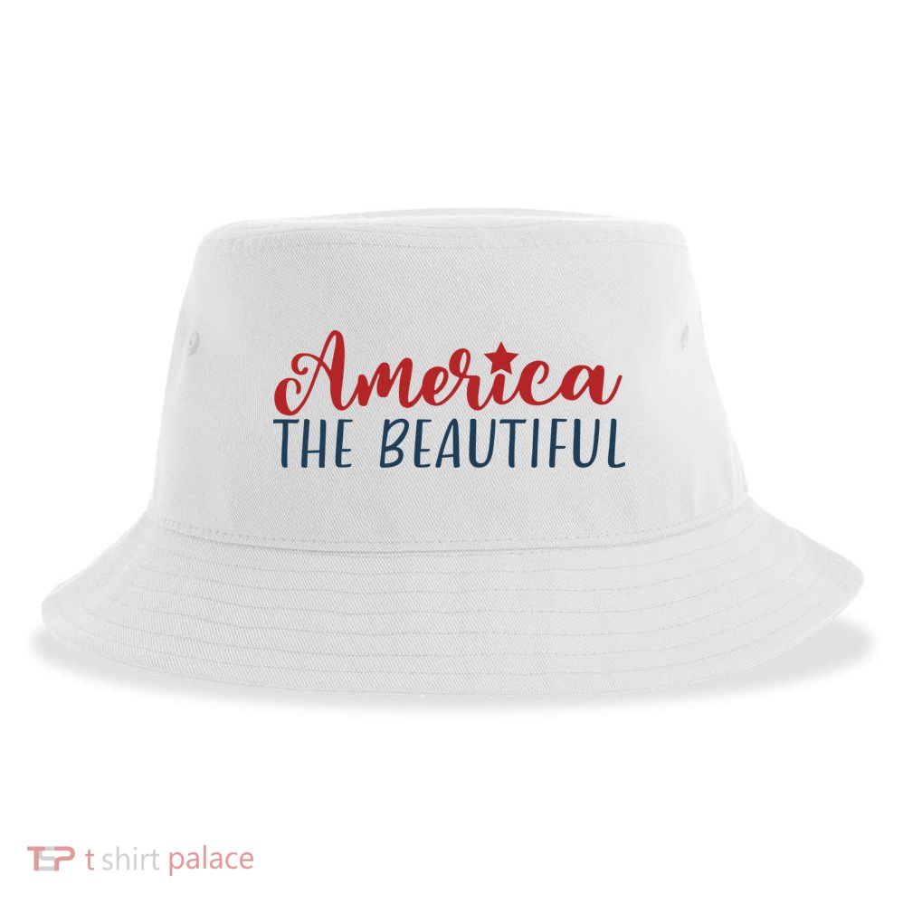 America The Beautiful 4th Of July Sustainable Bucket Hat