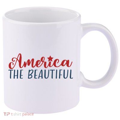America The Beautiful 4th Of July 11oz C Handle Ceramic Mug