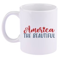 America The Beautiful 4th Of July 11oz C Handle Ceramic Mug