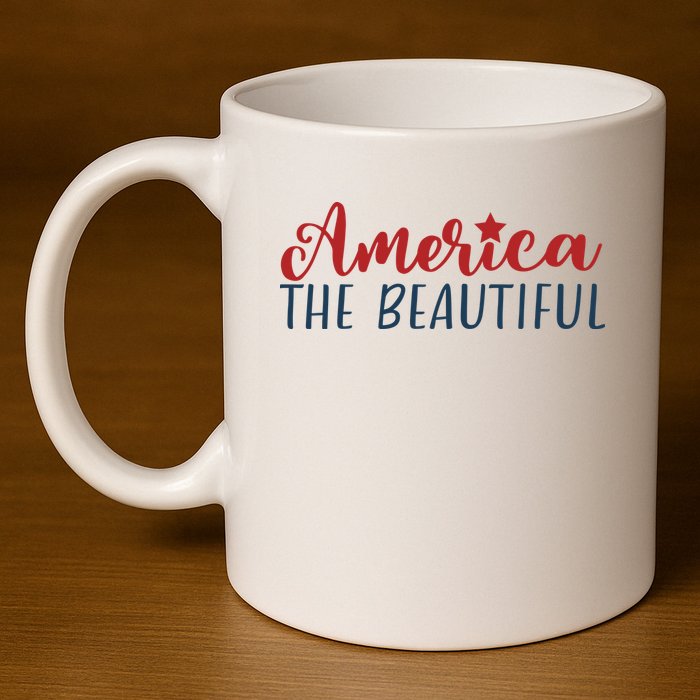 America The Beautiful 4th Of July 11oz C Handle Ceramic Mug
