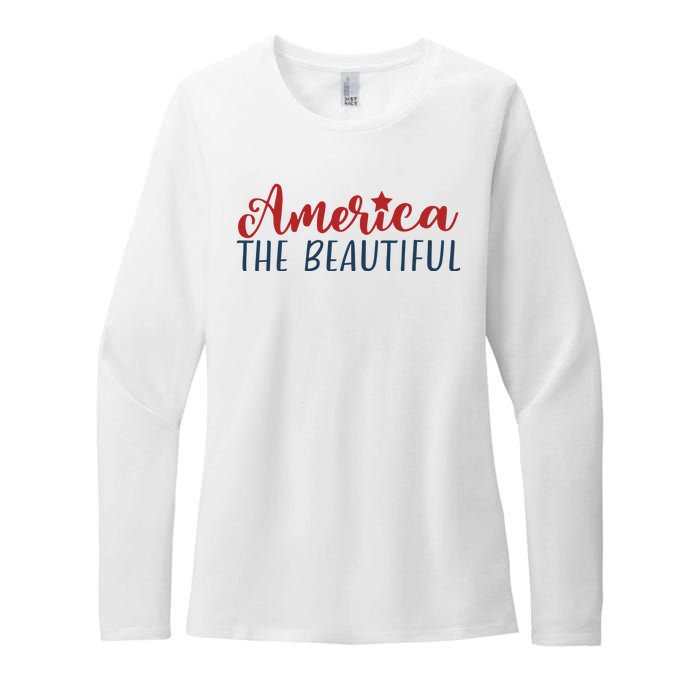 America The Beautiful 4th Of July Womens CVC Long Sleeve Shirt