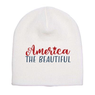 America The Beautiful 4th Of July Short Acrylic Beanie