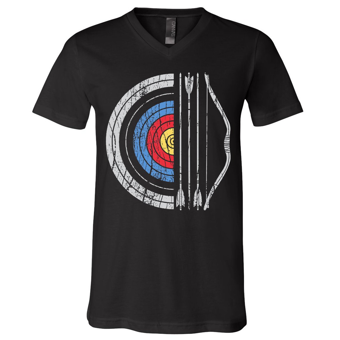 Archery Target Bow And Arrow Archer Retro Vintage V-Neck T-Shirt