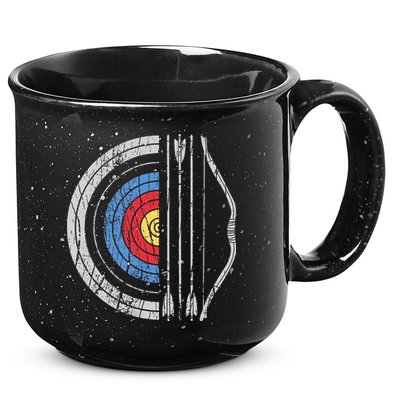 Archery Target Bow And Arrow Archer Retro Vintage 15oz Campfire Ceramic Mug