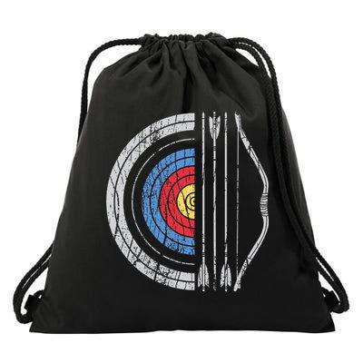 Archery Target Bow And Arrow Archer Retro Vintage Drawstring Bag