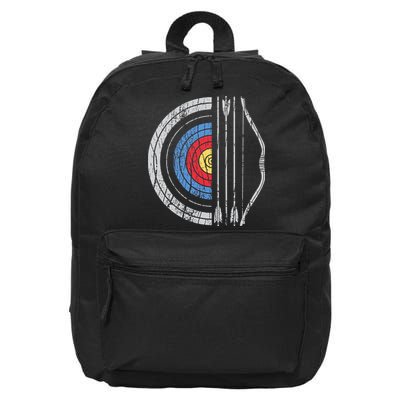 Archery Target Bow And Arrow Archer Retro Vintage 16 in Basic Backpack