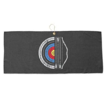 Archery Target Bow And Arrow Archer Retro Vintage Large Microfiber Waffle Golf Towel