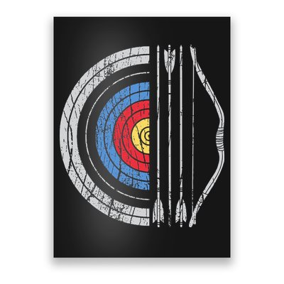 Archery Target Bow And Arrow Archer Retro Vintage Poster
