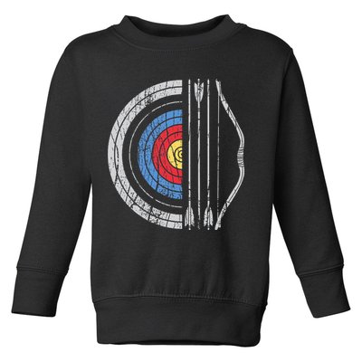 Archery Target Bow And Arrow Archer Retro Vintage Toddler Sweatshirt