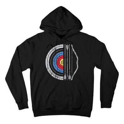 Archery Target Bow And Arrow Archer Retro Vintage Tall Hoodie