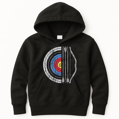 Archery Target Bow And Arrow Archer Retro Vintage Kids Hoodie