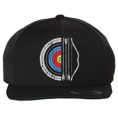 Archery Target Bow And Arrow Archer Retro Vintage Wool Snapback Cap