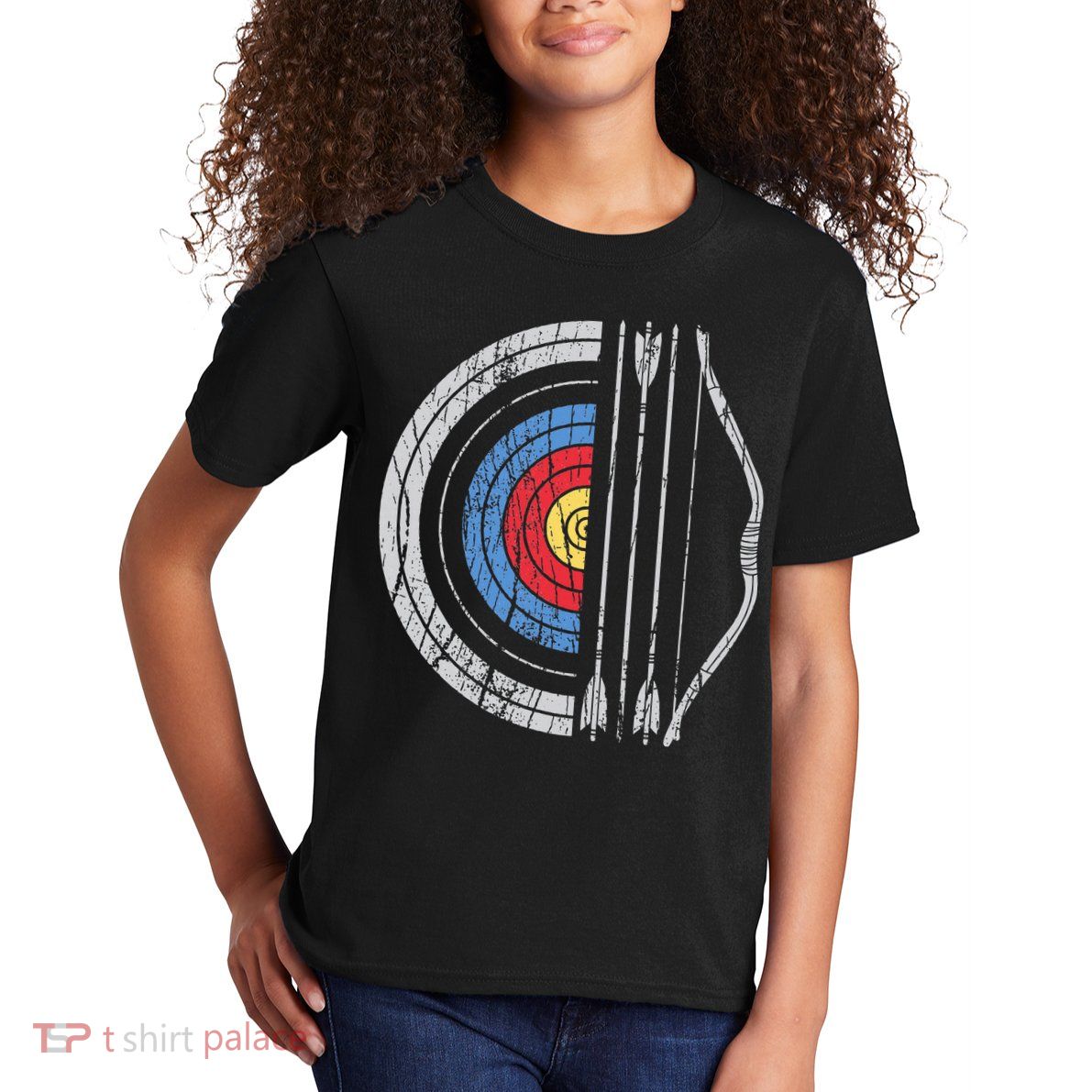 Archery Target Bow And Arrow Archer Retro Vintage Kids T-Shirt