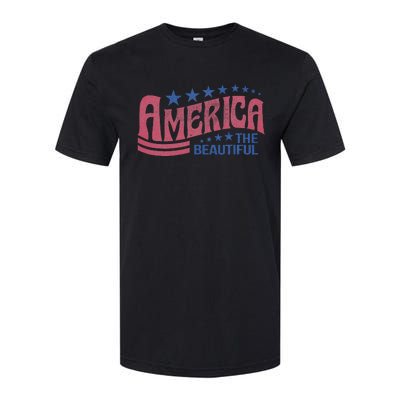 America The Beautiful Retro Vintage American 4th Of July Softstyle® CVC T-Shirt