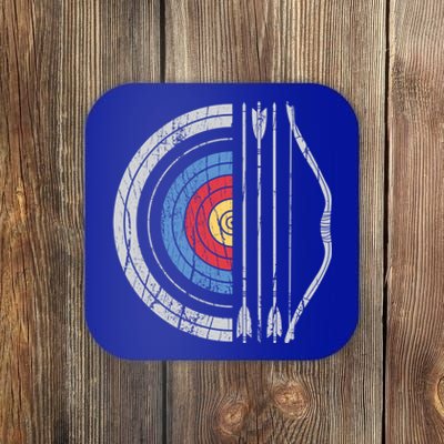 Archery Target Bow And Arrow Archer Retro Vintage Gift Coaster