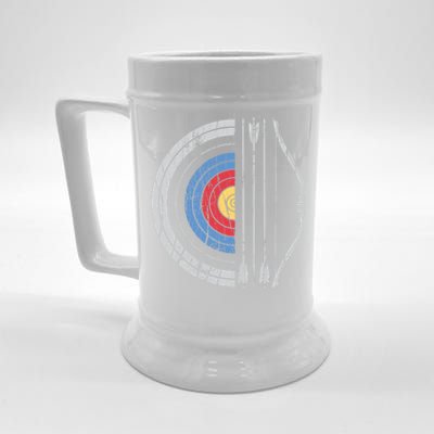 Archery Target Bow And Arrow Archer Retro Vintage Gift Beer Stein