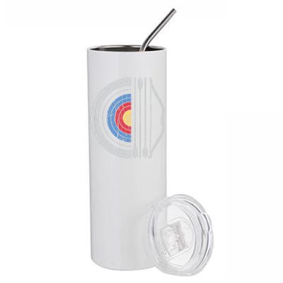 Archery Target Bow And Arrow Archer Retro Vintage Gift Stainless Steel Tumbler