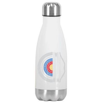 Archery Target Bow And Arrow Archer Retro Vintage Gift Stainless Steel Insulated Water Bottle