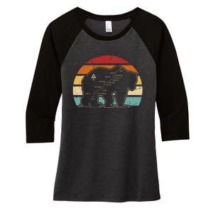 Appalachian Trail Bear Symbol Of Appalachian National Park Women's Tri-Blend 3/4-Sleeve Raglan Shirt