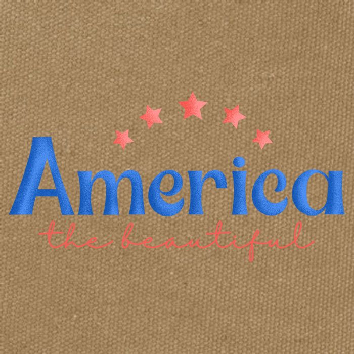 America The Beautiful 4th Of July Star Cotton Canvas Backpack