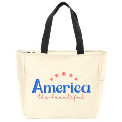America The Beautiful 4th Of July Star Zip Tote Bag