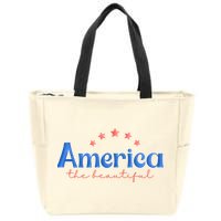 America The Beautiful 4th Of July Star Zip Tote Bag