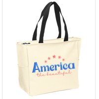 America The Beautiful 4th Of July Star Zip Tote Bag