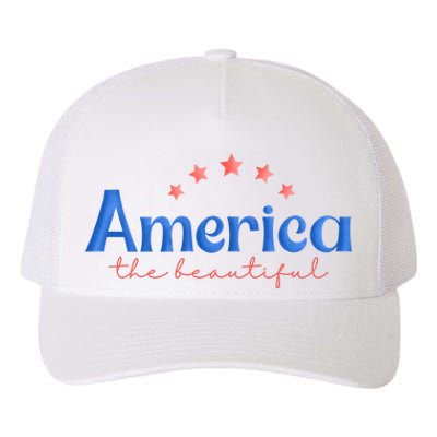 America The Beautiful 4th Of July Star Yupoong Adult 5-Panel Trucker Hat