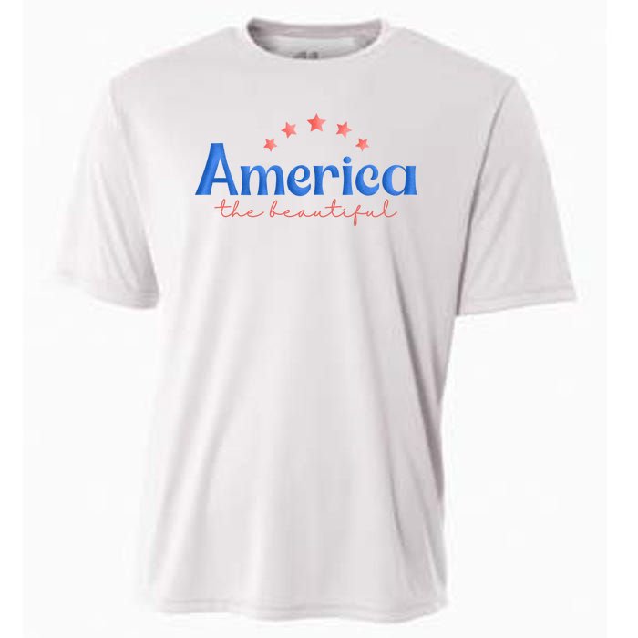 America The Beautiful 4th Of July Star Cooling Performance Crew T-Shirt