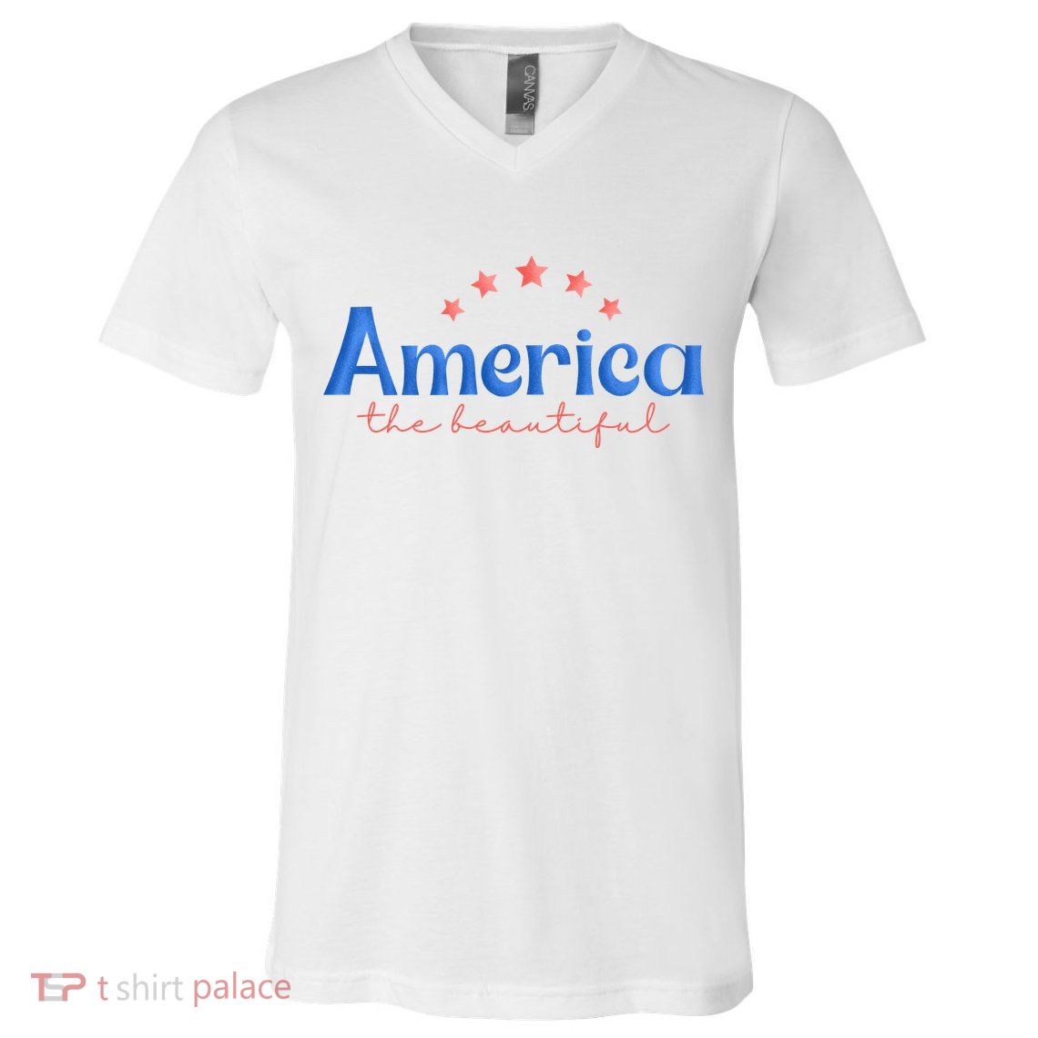 America The Beautiful 4th Of July Star V-Neck T-Shirt
