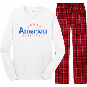 America The Beautiful 4th Of July Star Long Sleeve Pajama Set