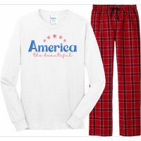 America The Beautiful 4th Of July Star Long Sleeve Pajama Set